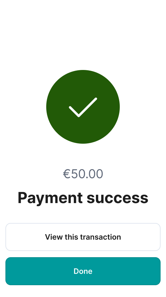 Stripe Terminal success state